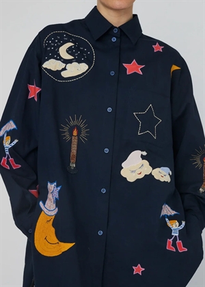 Bead embellished skjorte Navy Stella Nova 
